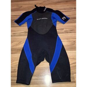 Body Glove Wet Suit Boys Junior Size 14 Crush 2.1mm Shorty Black &‎ Blue